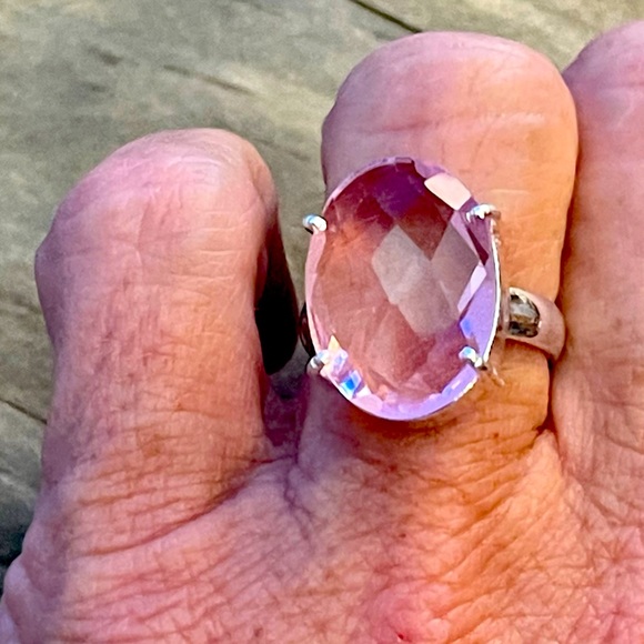 Barbie Pink Kunzite Facet Gemstone Boho Ring - Picture 8 of 8